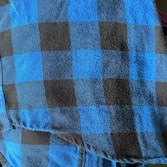 DC Kids Blue and Black Plaid Button Down Shirt - Picture 5 of 5